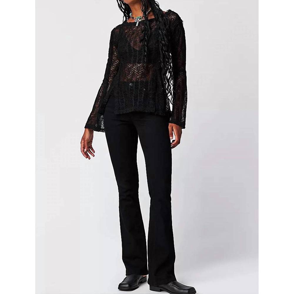NEW FREE PEOPLE on the road twisted tee in black